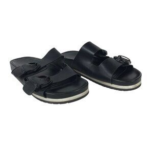 MARC FISHER ~ WOMENS 9M ~ BLACK KRISTINE SLIDE SANDAL WITH BUCKLE